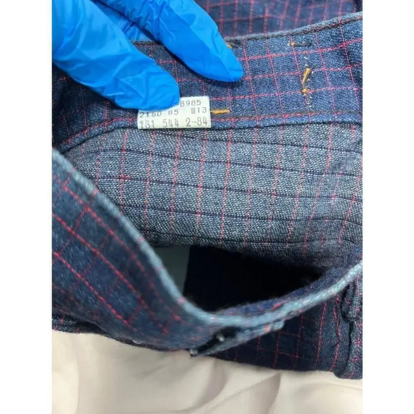 Vintage 1984 Levi's white tag RARE Blue and Red striped Skirt Size 13 - Picture 8 of 8